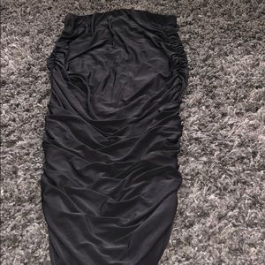 Ruched midi length skirt